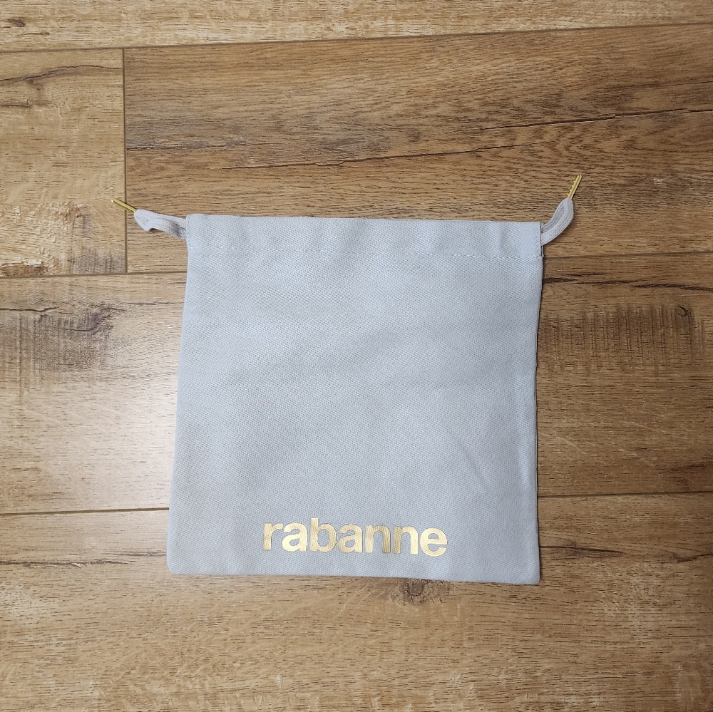 ❤️ AUTHENTIC PACO RABANNE EMPTY GIFT Gray Gold Pouch Mini Travel Bag 9.5x9.5"